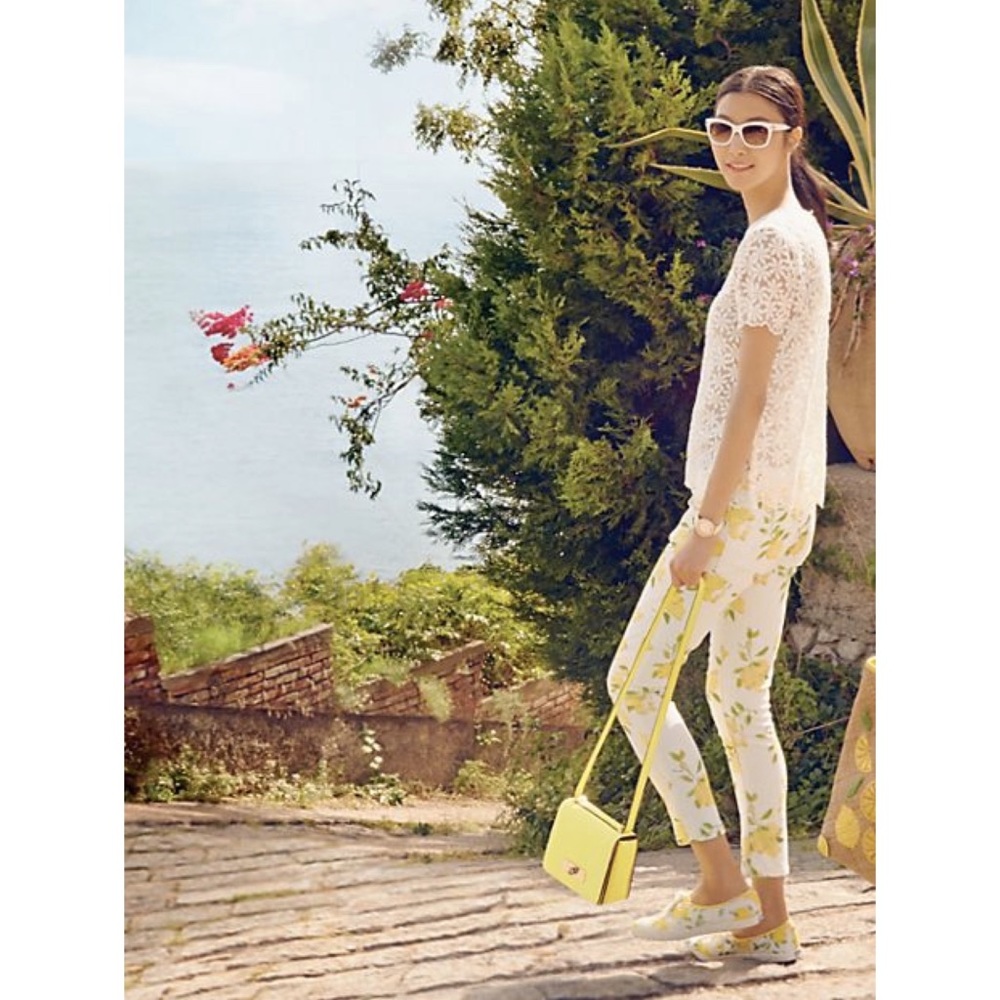 Kate Spade Brooke Street Capri Lemon Pants EUC - Picture 2 of 16